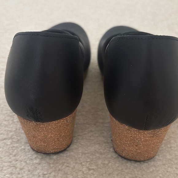 Papillio Black and Tan Wedge Sandals with Cork Sole - Picture 3 of 3